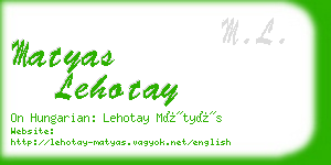 matyas lehotay business card